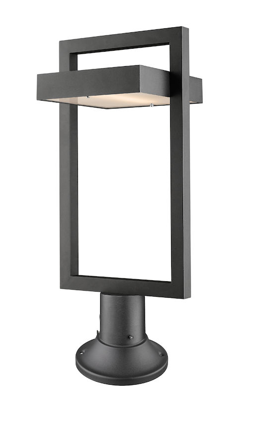 Lampe Piédestal Extérieure – Luttrel – Z-Lite – 566PHBR-553PM-BK-LED