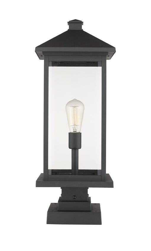 Lampe Piédestal Extérieure – Portland – Z-Lite – 531PHBXLS-SQPM-BK